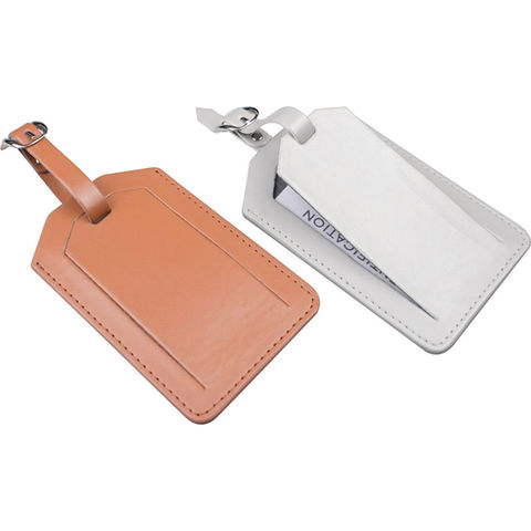 Custom Logo Wholesale Blank Name Faux PU Leather Travel Genuine Leather  Luggage Tage Designer Passport Holder Luggage Tag - China Badge Holder and  ID Card Holder price