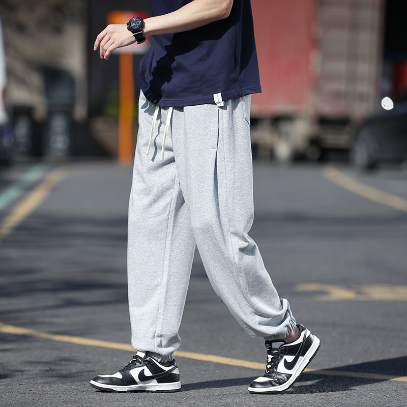 Teenage Men's Cotton Sweatpants Spring And Autumn New Fat Loose