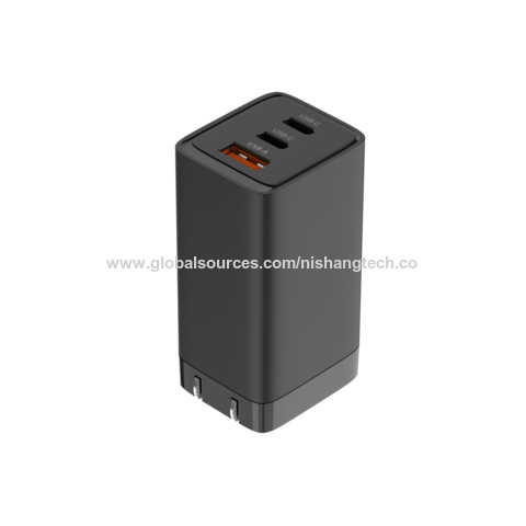 iHome Cargador GaN de 65W: Cargador universal para portátil de doble puerto  con puerto de entrega de energía USB-C y puerto USB-A, cargador de pared