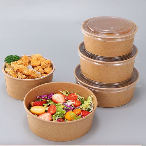 Eco Friendly Packaging Takeaway Takeout Square Salad Bowls Paper Food  Container with Lid - China Paper Bowls and Kraft Paper Bowl price