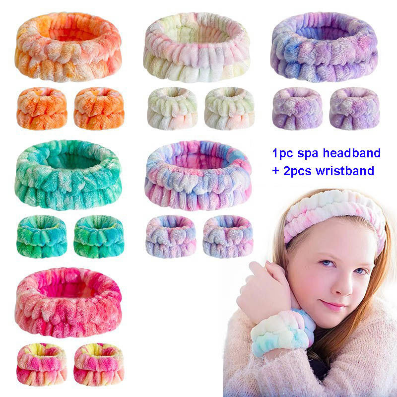 Tie Dye Spa Headband And Matching Wristbands Set, Teen Girls Fuzzy Skincare  Headbands, Kids Soft Facial Makeup Skin Care Head Band - China Wholesale  Tie Dye Spa Headband $0.8 from Chanch Accessories