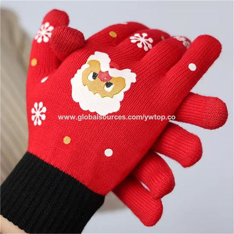 Buy Wholesale China Wholesale Winter Christmas Santa Touch Screen Knitted  Gloves & Gloves at USD 2.09