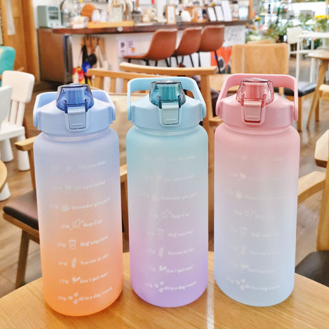 2 Liters Water Bottle Motivational Drinking Bottle Sports Water Bottle With  Time Marker Stickers Portable Reusable Plastic Cups - Aimmazing