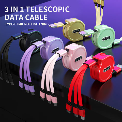 Unique Design Bending Resistance Fast Charging 3 In 1 Cable For Universal  Smartphone - Buy China Wholesale Fast Charging 3 In 1 Cable $0.79