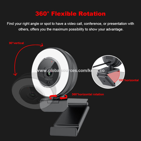 Angetube 2K Streaming Webcam with Ring Light with Remote