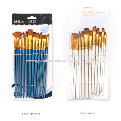 13 Pcs Long Handle Pointed Round Large Paint Brushes Set with Premium Quality Synthetic Sable Hair for Acrylic Watercolor Oil Gouache Painting by