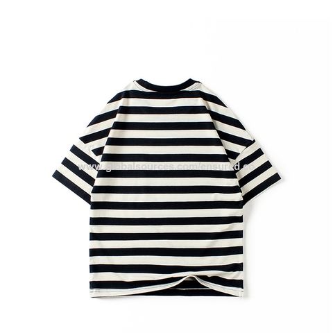 Venta al por mayor camisetas clásicas de algodón para niño con cuello redondo