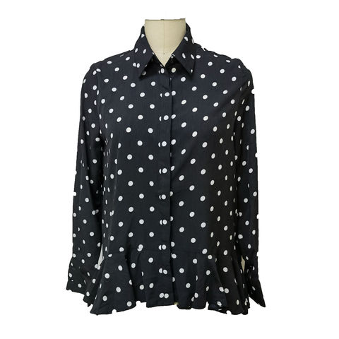 OEM Women's Blouse Lantern Sleeve Polka DOT Top Long Sleeve Shirt - China  Shirts and Women's Shirts price