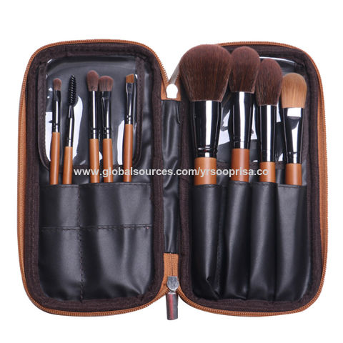 12 Piece Makeup Brushes Set | Horse Hair Professional Kabuki Makeup Brush Set Cosmetics Foundation Makeup Brushes Set Kits with White Cream-Colored