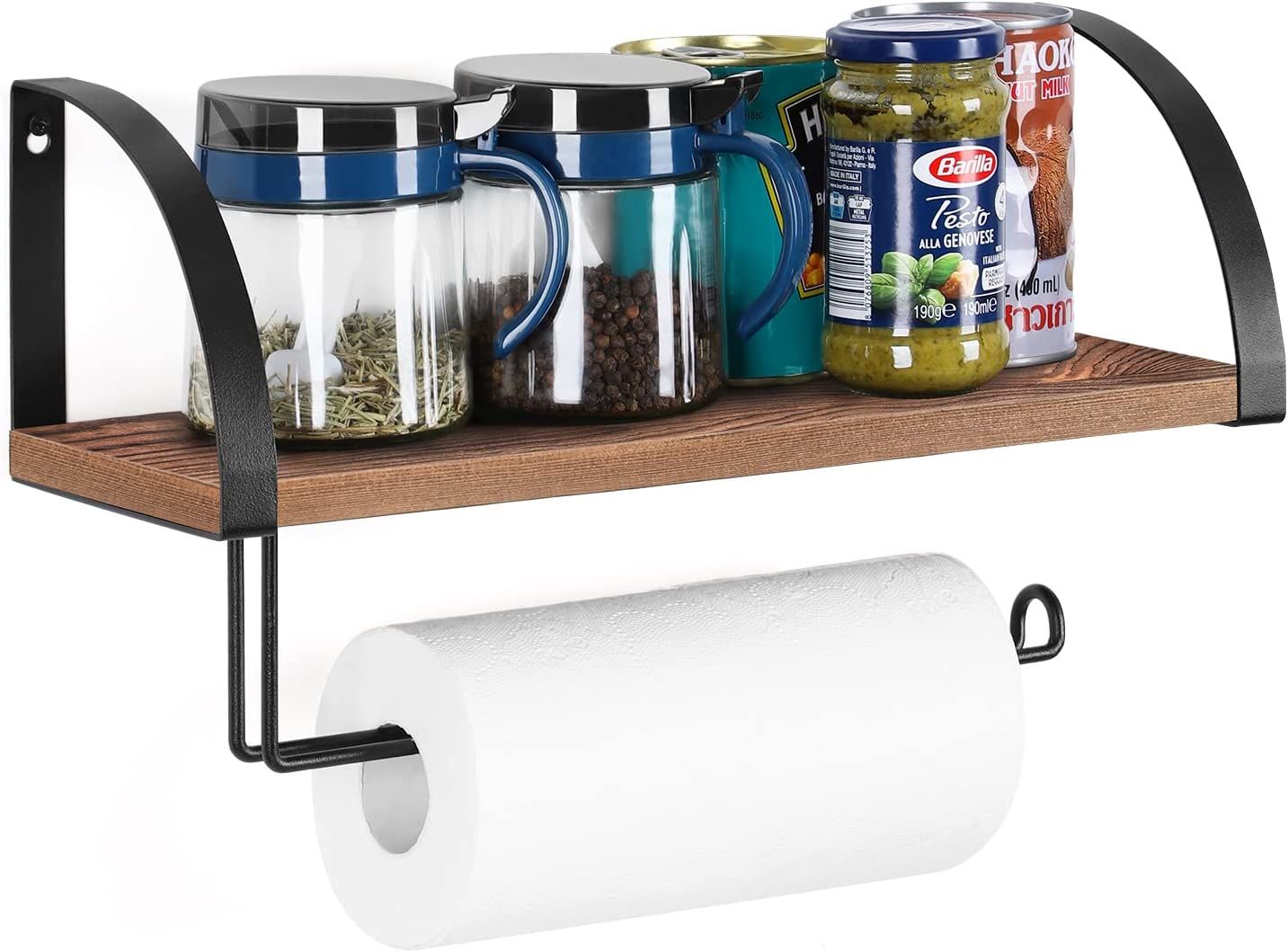 Wall Mounted Paper Towel Holder, Premium Bamboo Wood, Space Saver for  Kitchens 