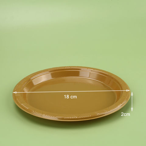 Bandejas de carne de plástico PS desechables personalizadas Contenedor de alimentos de un compartimento Plato de plástico redondo
