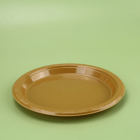 Bandejas de carne de plástico PS desechables personalizadas Contenedor de alimentos de un compartimento Plato de plástico redondo
