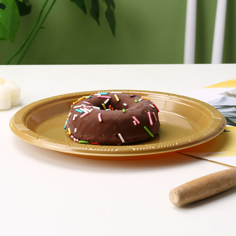 Bandejas de carne de plástico PS desechables personalizadas Contenedor de alimentos de un compartimento Plato de plástico redondo