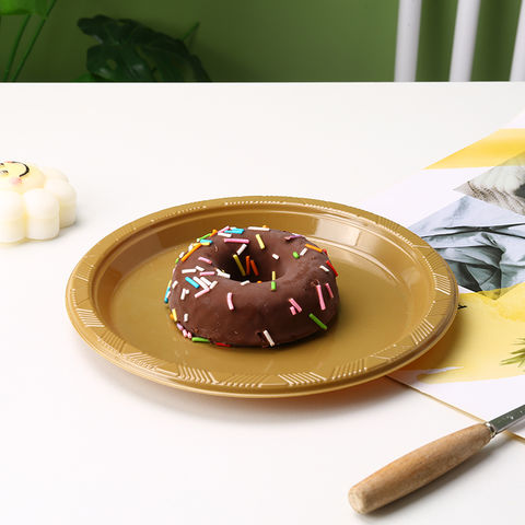 Bandejas de carne de plástico PS desechables personalizadas Contenedor de alimentos de un compartimento Plato de plástico redondo