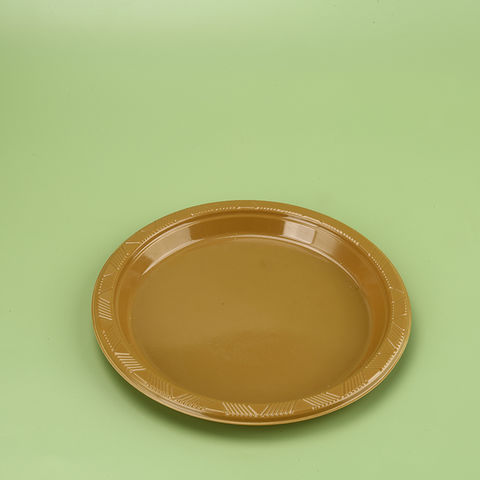 Bandejas de carne de plástico PS desechables personalizadas Contenedor de alimentos de un compartimento Plato de plástico redondo