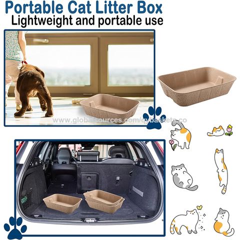 Lavabo de basura desechable para gatos bandejas de papel para gatos bandeja de revestimiento de cartón para gatito, conejo y otro animal interior o exterior