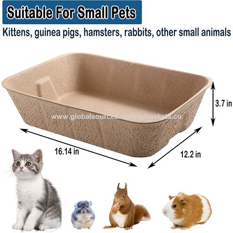 Lavabo de basura desechable para gatos bandejas de papel para gatos bandeja de revestimiento de cartón para gatito, conejo y otro animal interior o exterior