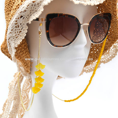 Eyeglass Chain Sunglasses Read Bead Glasses Chain Holder Eyewear Rope  Necklace C