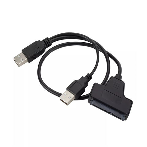 Câble Adaptateur Double USB 2.0 vers SATA 22 Broches pour Alimentation et Données - Prix Usine pour Connexion 3.0