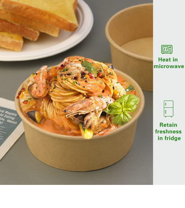 Buy Wholesale China Kraft Paper Salad Bowl Disposable Meal Prep ...