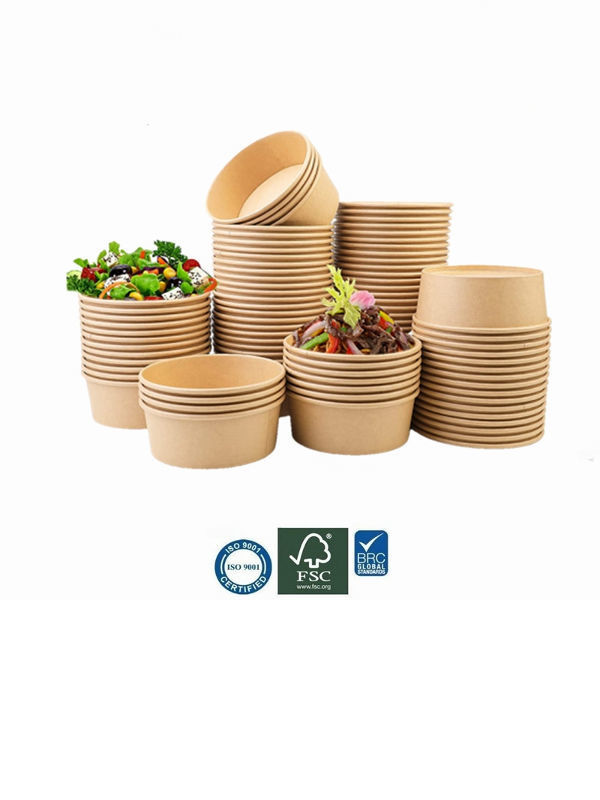 Buy Wholesale China Kraft Paper Salad Bowl Disposable Meal Prep ...