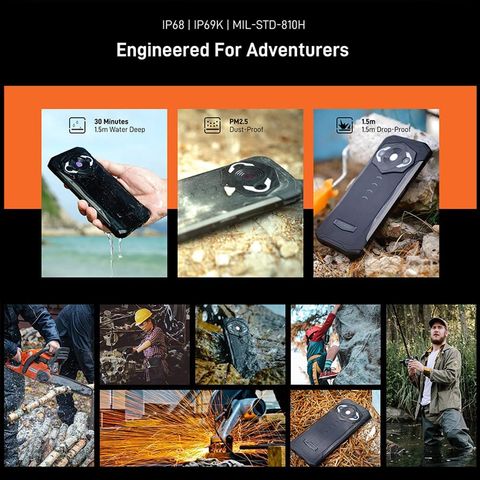 DOOGEE Rugged Smartphone, S98 Night Vision Android 12 Unlocked Phones,  8GB+256GB Smart Rear Display Rugged Phone, 6000mAh Battery, 6.3 HD IP68