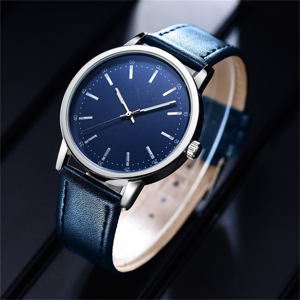 chinese dress ladies Men's 40mm Vintage White Dial Sun Moon Brown Leather Strap Watch main image 1