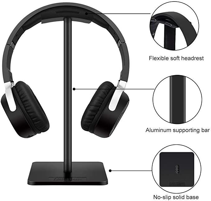 Geekria Aluminum Headphone Stand, Headset Holder Earphone Stand with Aluminum Su Geekria Aluminum Headphone Stand, Headset Holder Earphone Stand with Aluminum Su