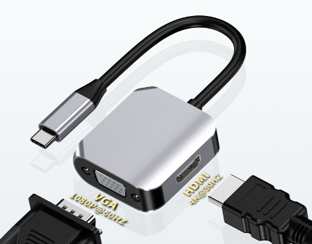Customized Type-c Hdmi + Vga 4k Laptop Adapter Factory Wholesale Accept ...