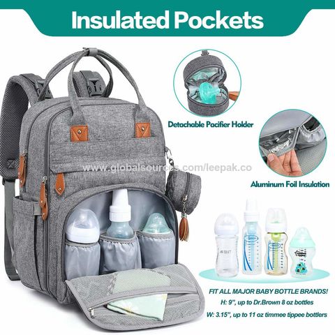  Baby Diaper Bag Backpack with Changing Pad, Pacifier