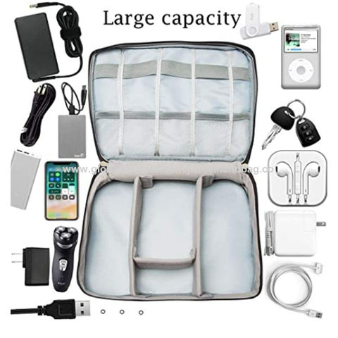 Sac organisateur de voyage Pochette, mini sac de rangement d'accessoires  électroniques pour banque d'alimentation, téléphone, câbles USB et autres  kits de téléphone