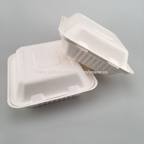  To Go Containers Paquete de 50 recipientes desechables para  comida para llevar con tapas, 8 x 8 pulgadas, cajas de comida para llevar  con 1 compartimento, no se empañan, a prueba