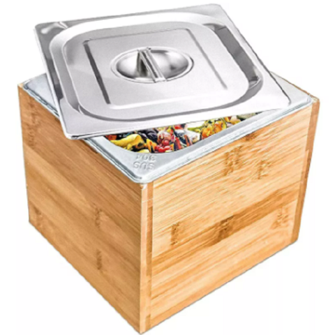 Buy Wholesale China Kitchen Compost Bin, Countertop Compost Bin With Lid &  Bamboo Wooden Box, Compost Bucket & Kitchen Compost at USD 6.67