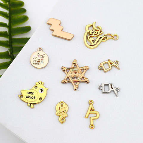 Round Metal Tags Charms For Jewelry Making Gold Metal Hijab