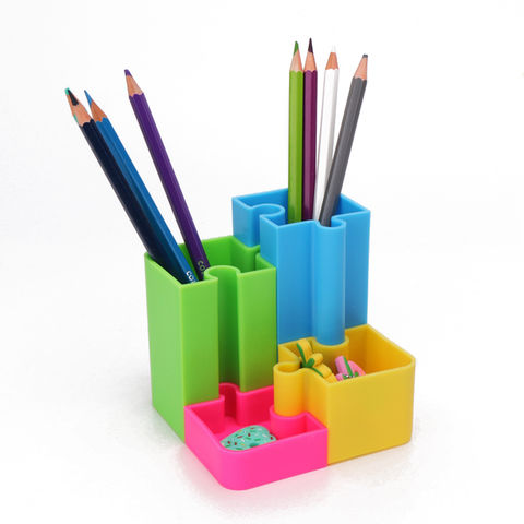 Creative Rattan Plastic Pen Pencil Holder Multifunctional Hollow Desktop  Office Stationery Bucket Pencil Container Storage Case