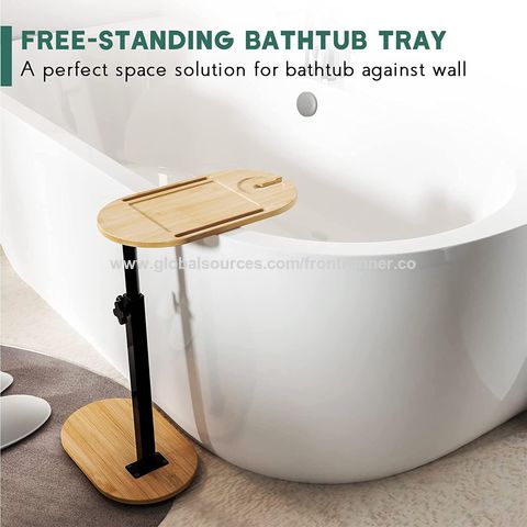 Bathtub Tray Bamboo Wall Mounted Rotatable Bathtub Rack Bath Tub