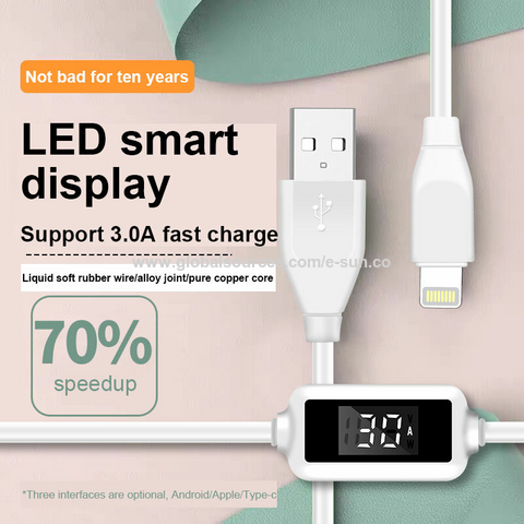 Nuevo diseño de cable de carga con pantalla para todo tipo de teléfonos móviles, cable adaptador micro USB