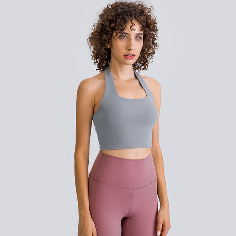 Women Fitness Strappy Crop Top Long Sleeve Cross Back Plain Yoga Tank Top  with Built in Bra - China Sport Wear and Yoga Wear price