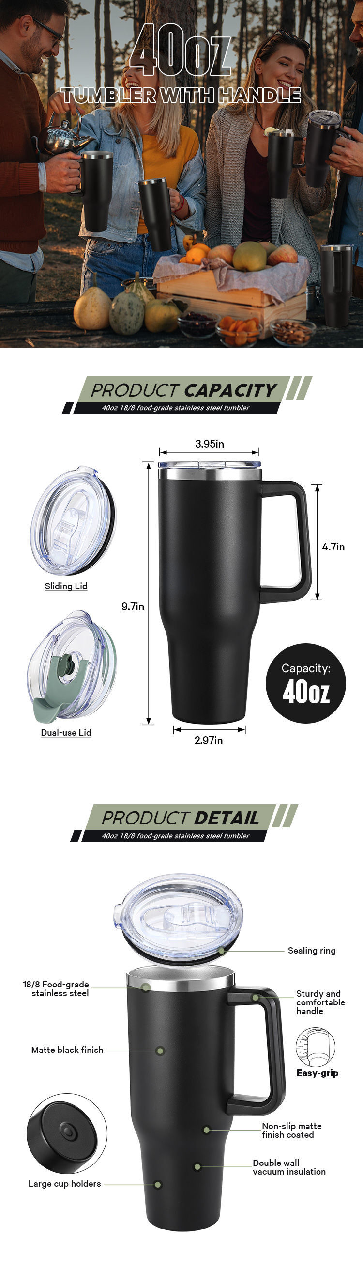 Buy Wholesale China 40 Oz Stainless Steel Beer Tumbler Car Suitbale Mug ...