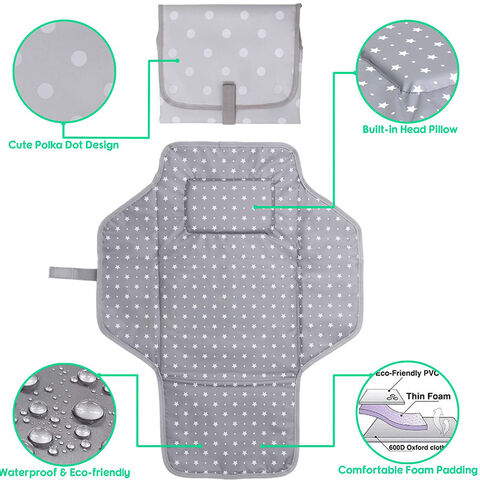 Cambiador de pañales plegable para bebé, almohadilla impermeable
