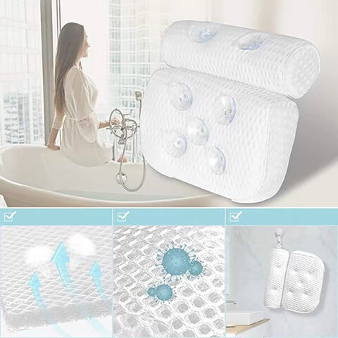Non-slip Bath Tub Pillow Pu Bath Cushion With Non-slip Suction