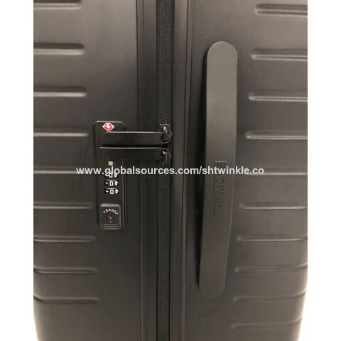 Mala de cabine 100% PC com 8 rodas, fecho TSA, zíper YKK, preto fosco, preço de estoque