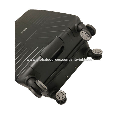 Mala de cabine 100% PC com 8 rodas, fecho TSA, zíper YKK, preto fosco, preço de estoque