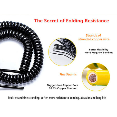Buy China Wholesale Retractable Spiral Coiled Power Cable