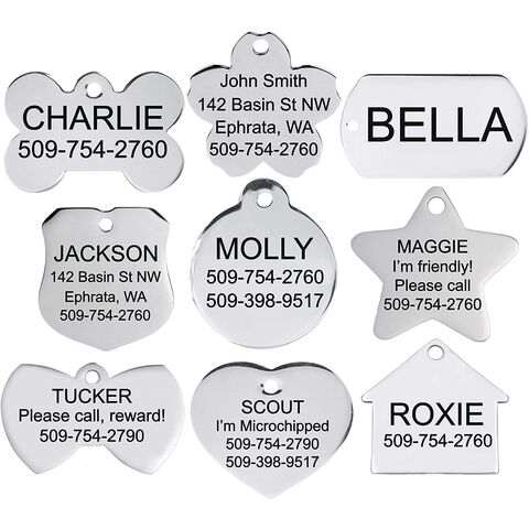 Custom ID Bone Blank Pet Collar Tags Engraving Mens Necklace Pendant  Aluminum Brass Stainless Steel Metal Logo Custom Dog Tag - China Dog Tag  and Military Dog Tag price