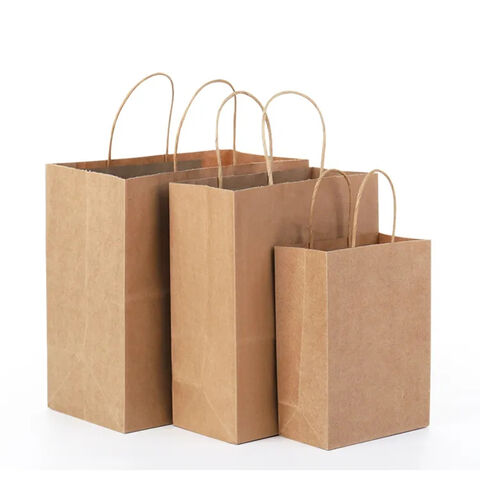 Chocolate Brown Recycled Kraft Bags Cub 8x4.75x10.5 inch, 25 Pack