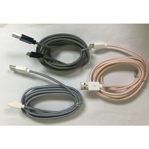 Cabos Lightning para USB A com certificação MFi da Apple, revestidos em nylon trançado e disponíveis em diferentes comprimentos - Cabos de carregamento para iPhone e iPad no atacado