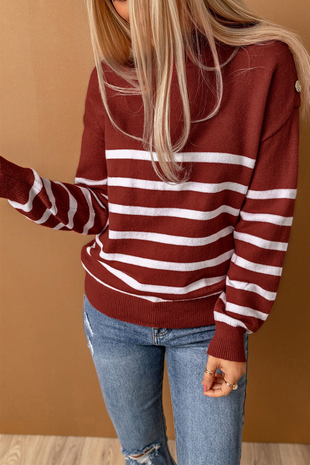 Buy Wholesale China 2023 Hot Apparel Stock Lot Ladies Striped Turtleneck  Long Sleeve Sweater Women's Casual Outwear Tops Clothing & Sweaters at USD  4.12