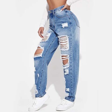 Skinny Jeans Wholesale Customized High Waist Boyfriend Jeans Women
