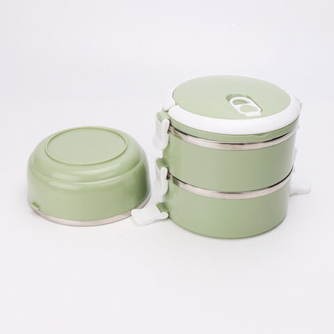 Thermos For Hot Food, Lunch Box, Thermal Lunch Box Stackable  Hot Food Insulated Box 304 Stainless Steel Round Lunch Box Sealed Food  Containers(single layer-green): Home & Kitchen